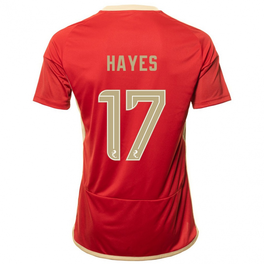 Hombre Camiseta Jonny Hayes #17 Rojo 1ª Equipación 2023/24 La Camisa Chile