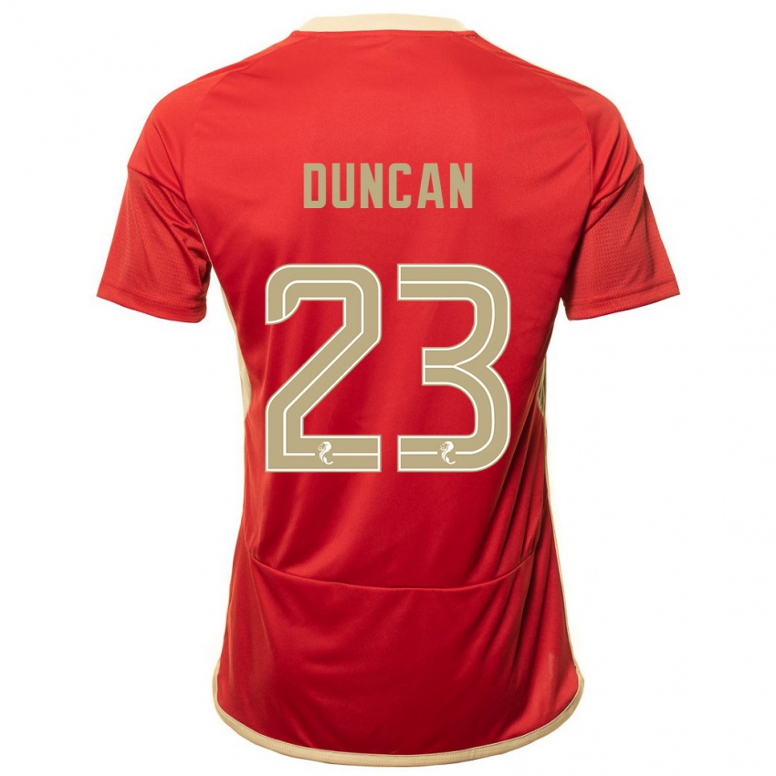 Hombre Camiseta Ryan Duncan #23 Rojo 1ª Equipación 2023/24 La Camisa Chile