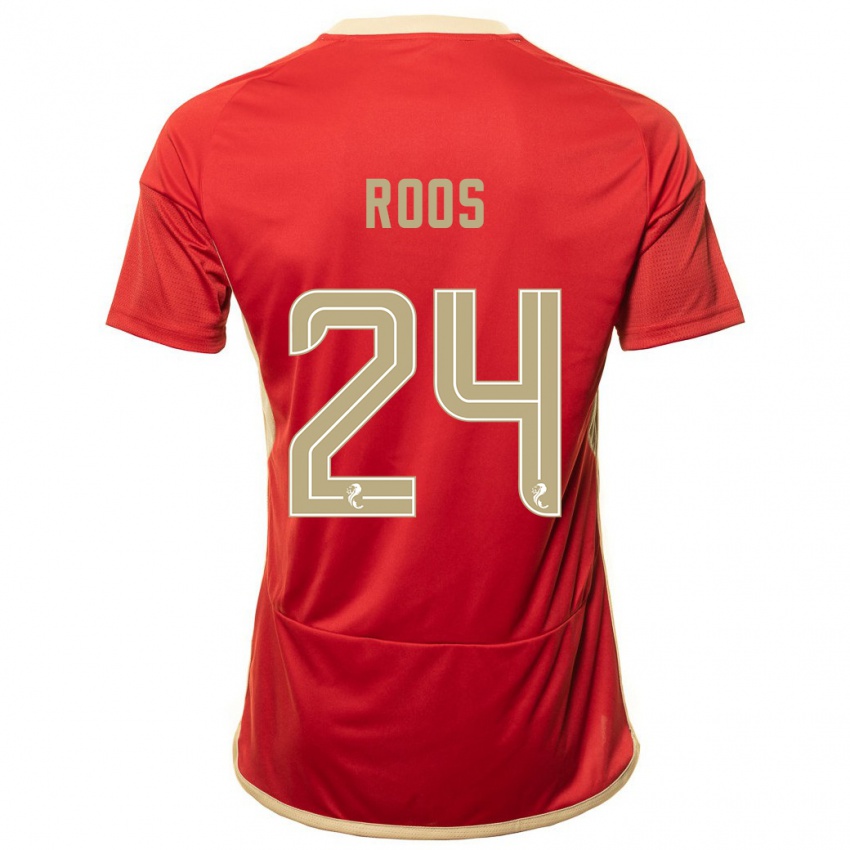 Hombre Camiseta Kelle Roos #24 Rojo 1ª Equipación 2023/24 La Camisa Chile