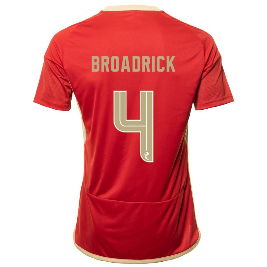 Hombre Camiseta Jessica Broadrick #4 Rojo 1ª Equipación 2023/24 La Camisa Chile