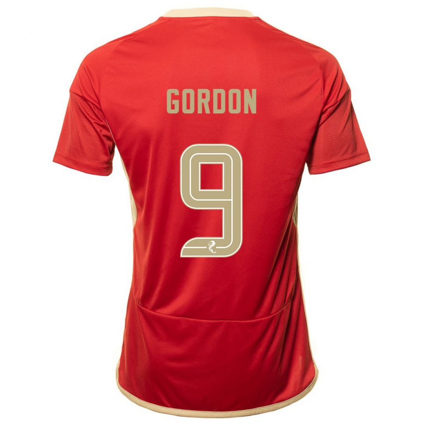 Hombre Camiseta Lauren Gordon #9 Rojo 1ª Equipación 2023/24 La Camisa Chile