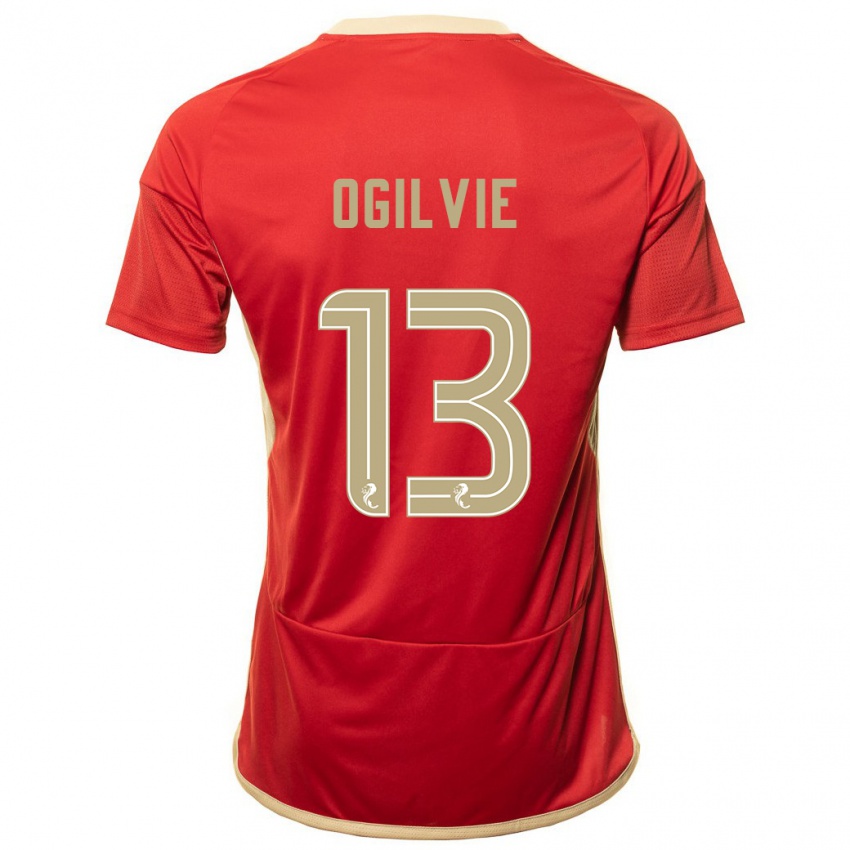 Hombre Camiseta Francesca Ogilvie #13 Rojo 1ª Equipación 2023/24 La Camisa Chile