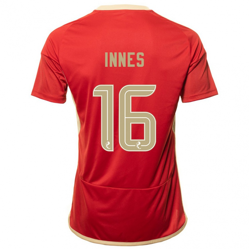 Hombre Camiseta Hannah Innes #16 Rojo 1ª Equipación 2023/24 La Camisa Chile