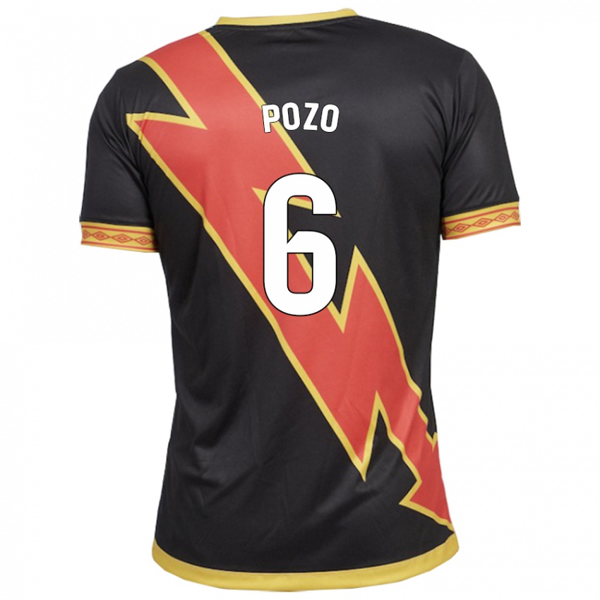 Hombre Camiseta José Pozo #6 Negro 2ª Equipación 2023/24 La Camisa Chile