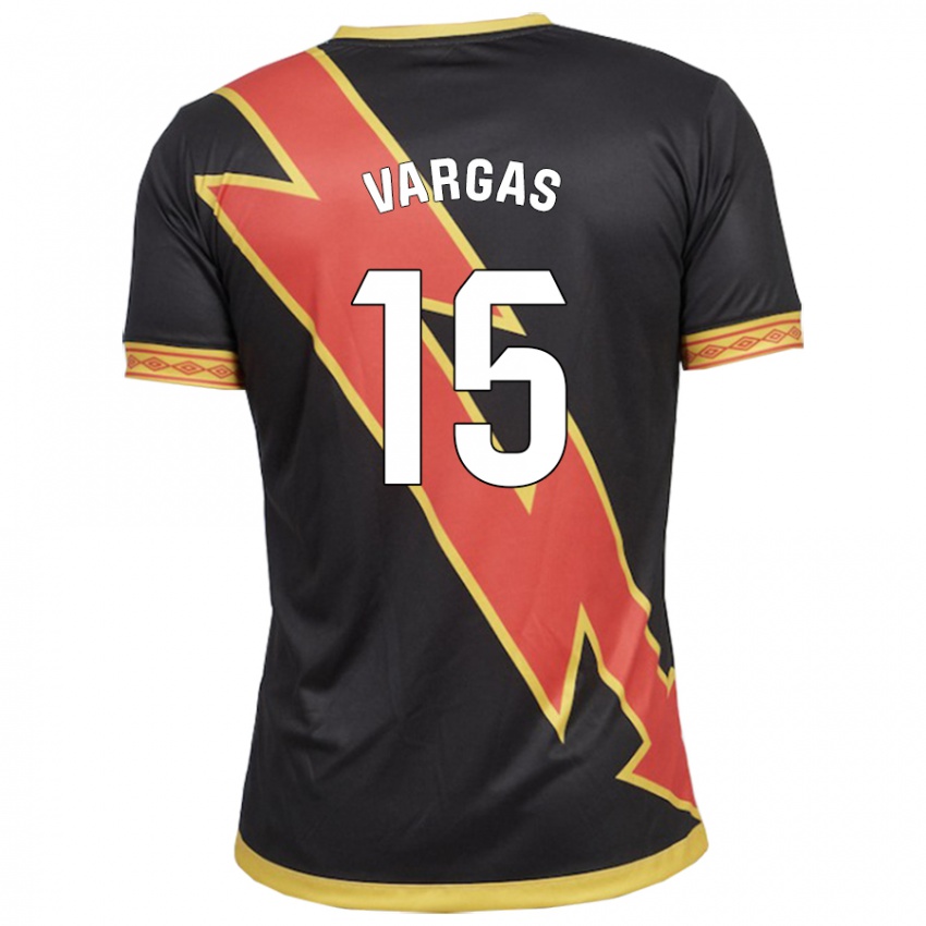 Hombre Camiseta Rosario Vargas Sarasqueta #15 Negro 2ª Equipación 2023/24 La Camisa Chile