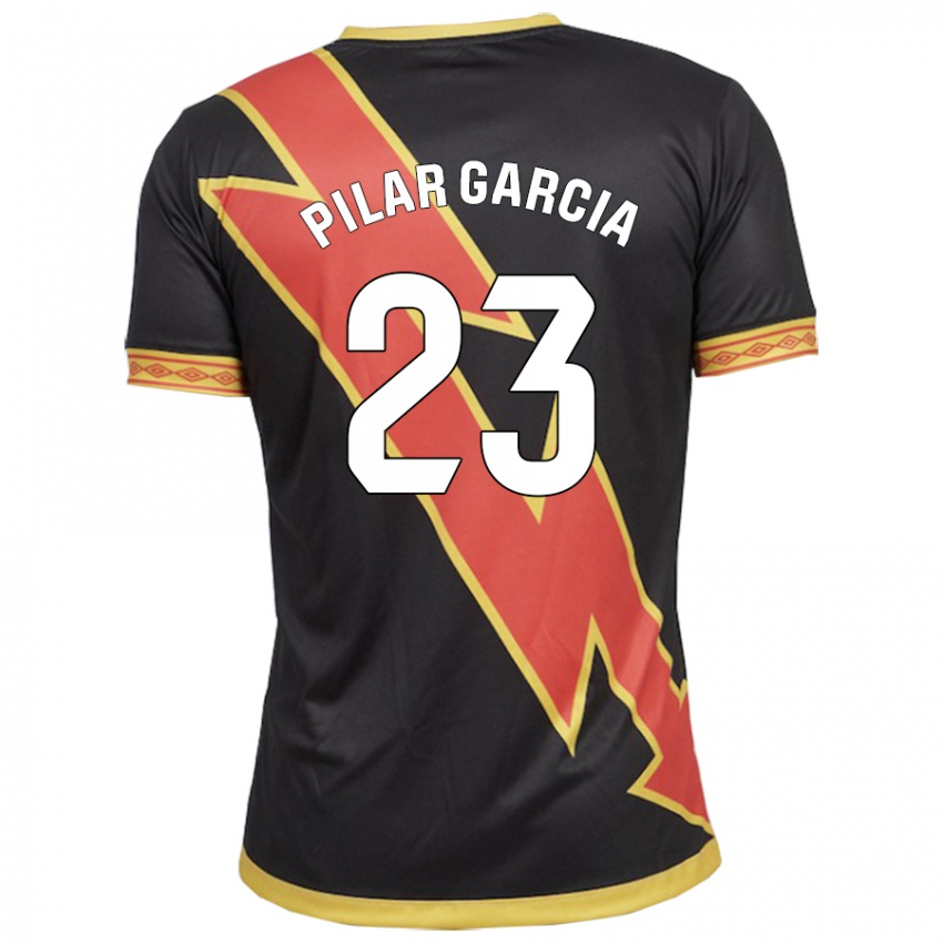 Hombre Camiseta María Pilar García Villalba #23 Negro 2ª Equipación 2023/24 La Camisa Chile