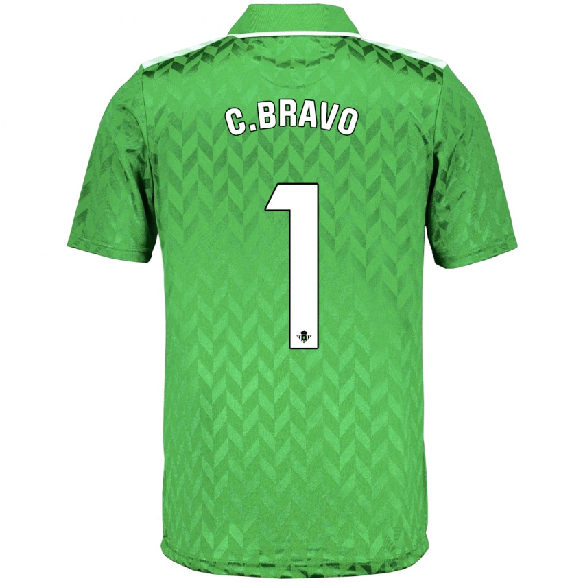 Hombre Camiseta Claudio Bravo #1 Verde 2ª Equipación 2023/24 La Camisa Chile