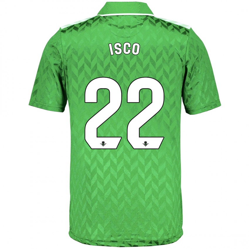 Hombre Camiseta Isco #22 Verde 2ª Equipación 2023/24 La Camisa Chile