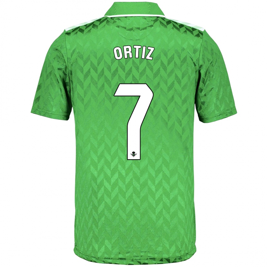 Hombre Camiseta Ángel Ortiz #7 Verde 2ª Equipación 2023/24 La Camisa Chile