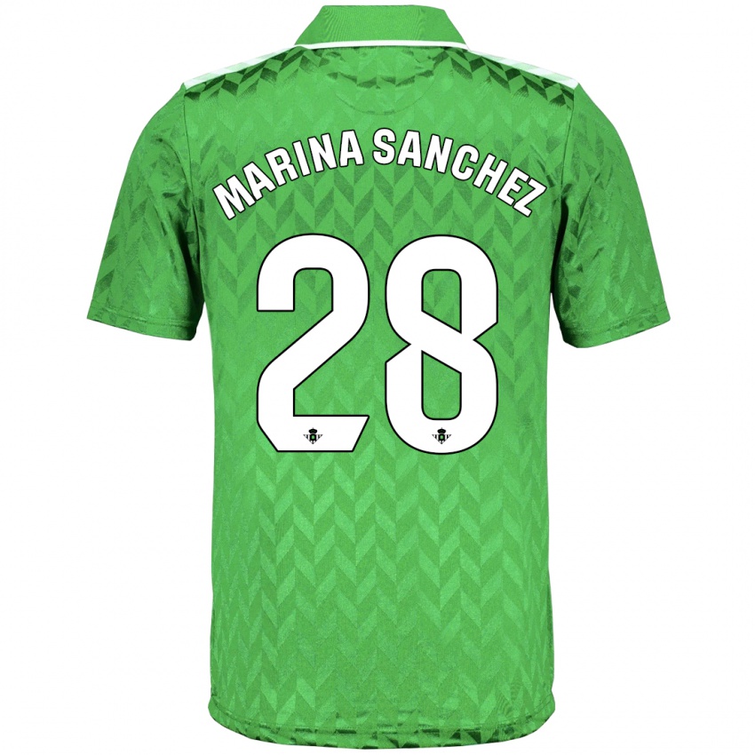 Hombre Camiseta Marina Sánchez #28 Verde 2ª Equipación 2023/24 La Camisa Chile