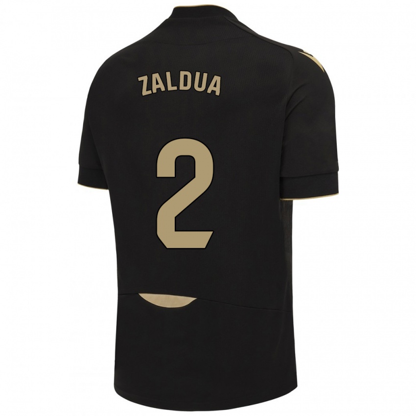 Hombre Camiseta Joseba Zaldua #2 Negro 2ª Equipación 2023/24 La Camisa Chile