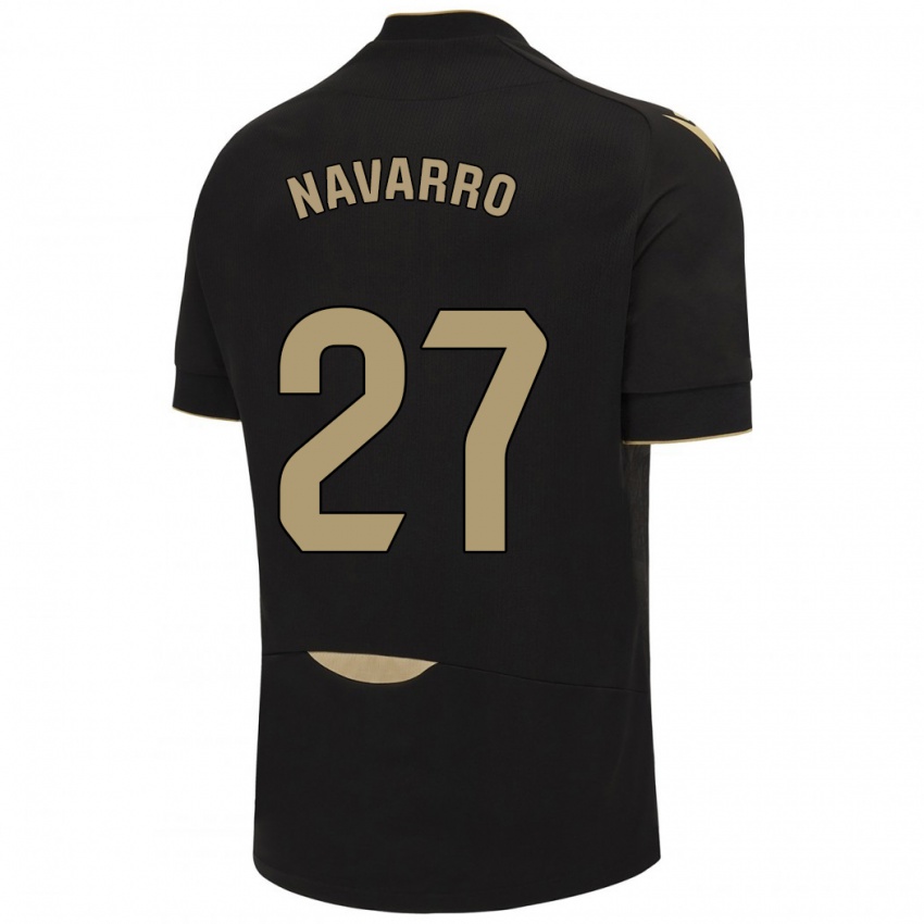 Hombre Camiseta Robert Navarro #27 Negro 2ª Equipación 2023/24 La Camisa Chile
