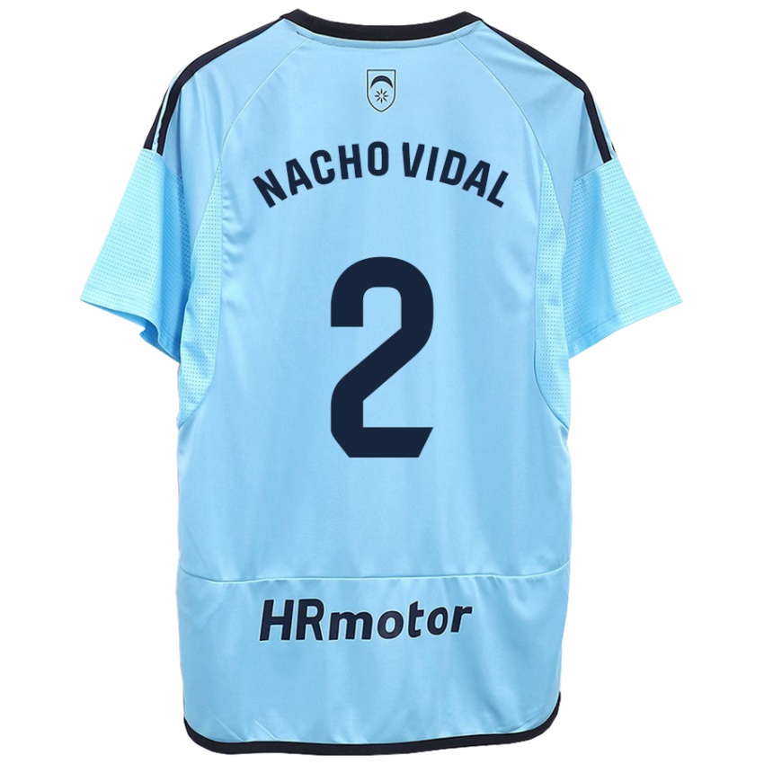 Hombre Camiseta Nacho Vidal #2 Azul 2ª Equipación 2023/24 La Camisa Chile