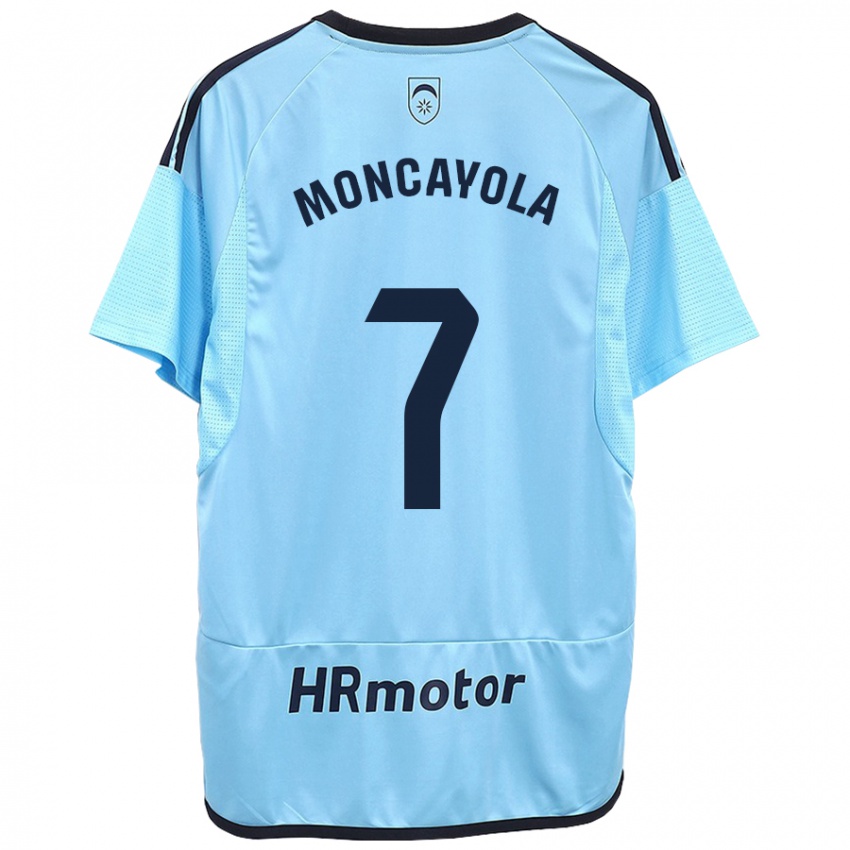 Hombre Camiseta Jon Moncayola #7 Azul 2ª Equipación 2023/24 La Camisa Chile