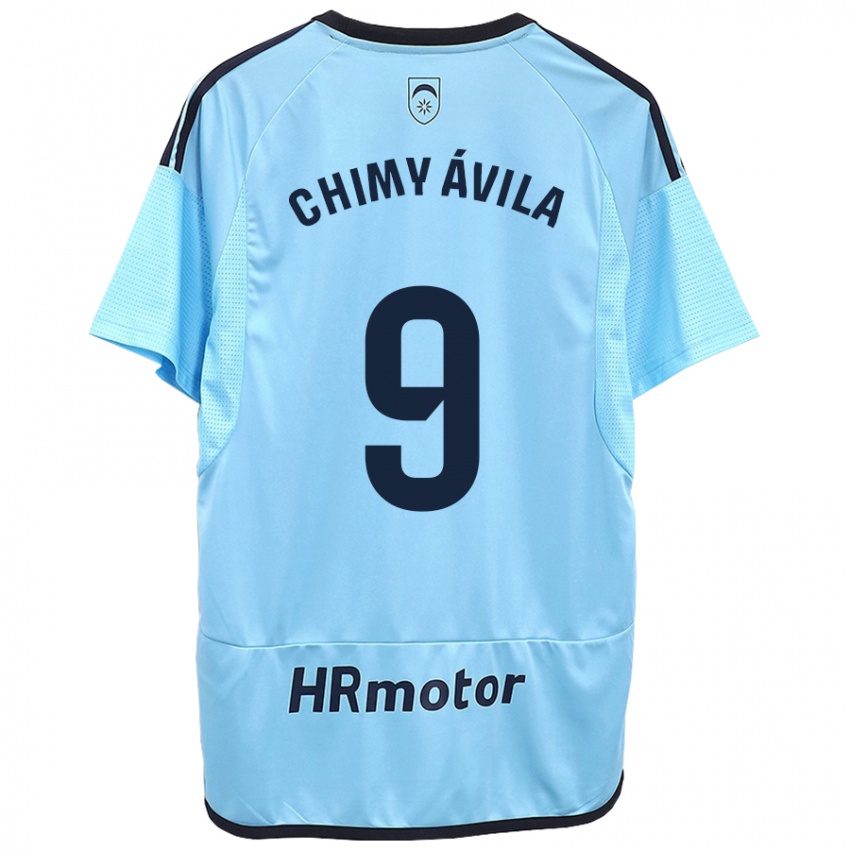 Hombre Camiseta Chimy Ávila #9 Azul 2ª Equipación 2023/24 La Camisa Chile