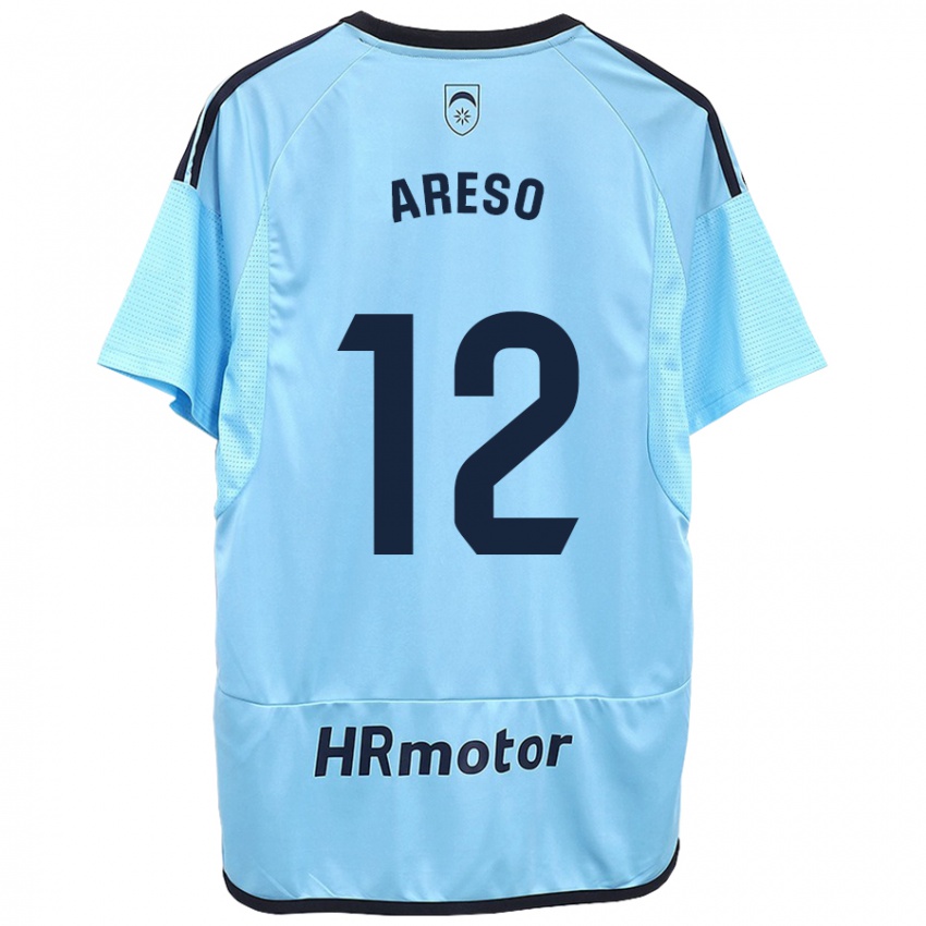 Hombre Camiseta Jesus Areso #12 Azul 2ª Equipación 2023/24 La Camisa Chile
