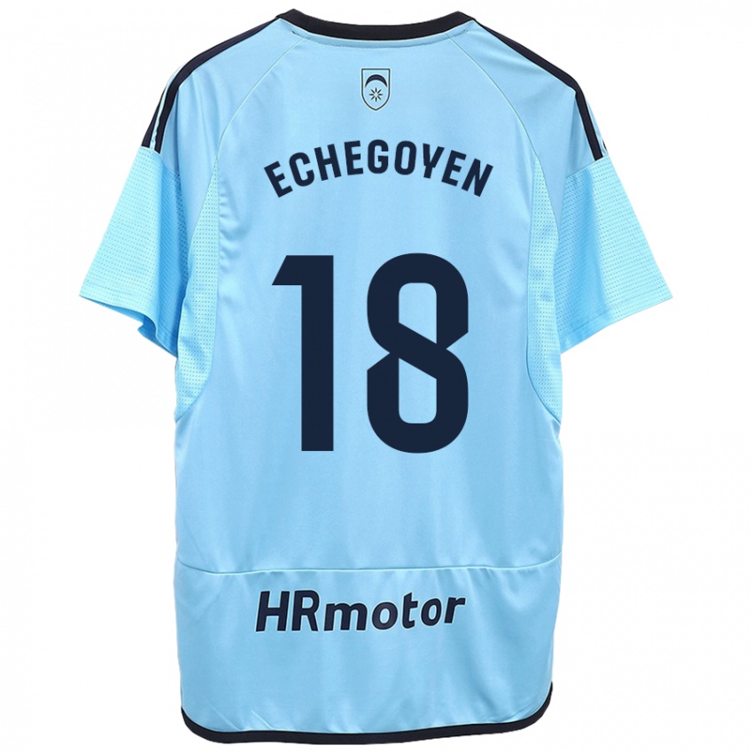 Hombre Camiseta Mauro Echegoyen #18 Azul 2ª Equipación 2023/24 La Camisa Chile