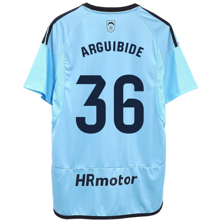 Hombre Camiseta Iñigo Arguibide #36 Azul 2ª Equipación 2023/24 La Camisa Chile