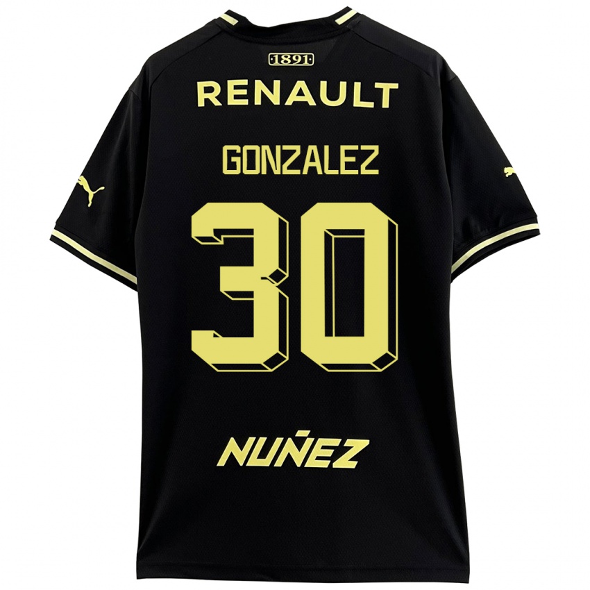 Hombre Camiseta Ángel González #30 Negro 2ª Equipación 2023/24 La Camisa Chile