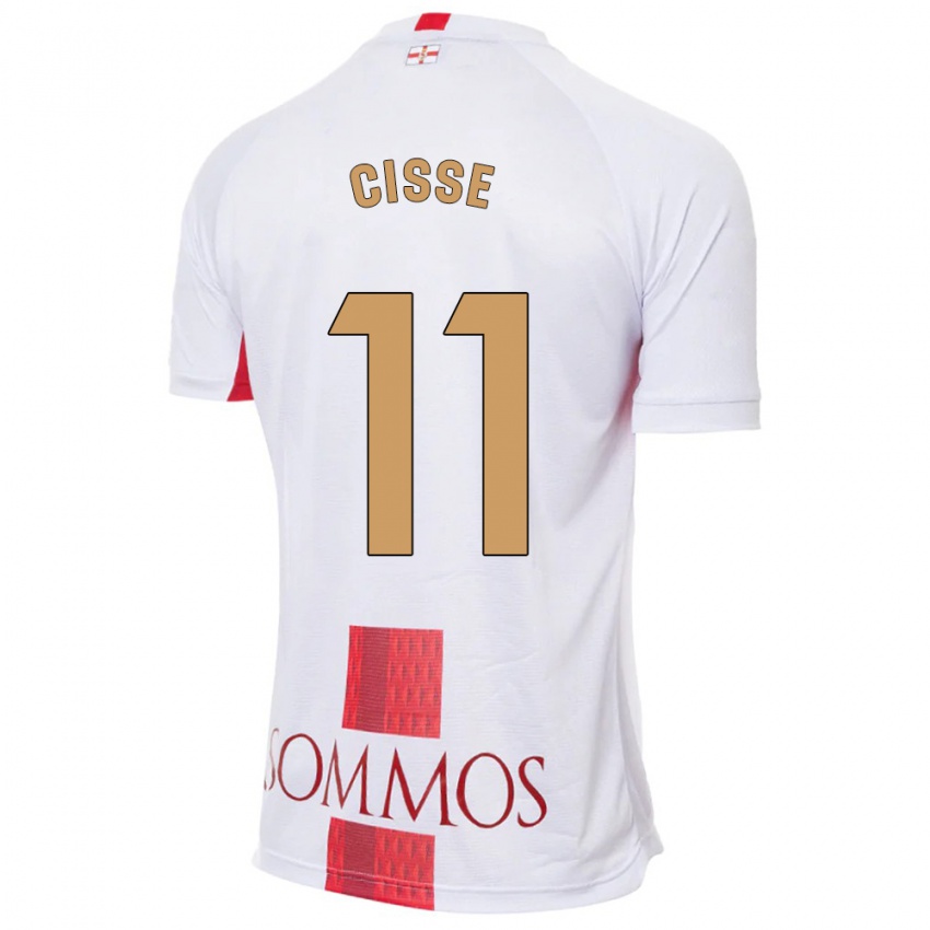 Hombre Camiseta Bakary Cissé #11 Blanco 2ª Equipación 2023/24 La Camisa Chile