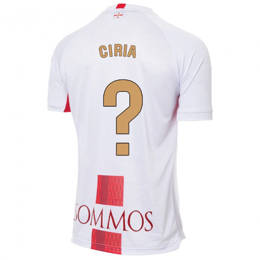 Hombre Camiseta Alex Ciria #0 Blanco 2ª Equipación 2023/24 La Camisa Chile