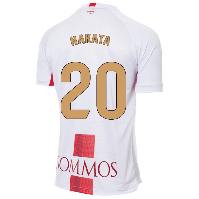 Hombre Camiseta Yuki Nakata #20 Blanco 2ª Equipación 2023/24 La Camisa Chile