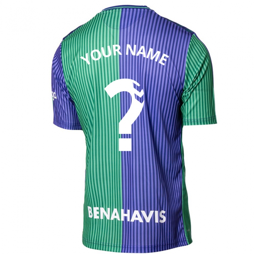 Hombre Camiseta Su Nombre #0 Verde Azul 2ª Equipación 2023/24 La Camisa Chile