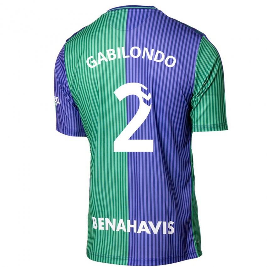 Hombre Camiseta Jokin Gabilondo #2 Verde Azul 2ª Equipación 2023/24 La Camisa Chile