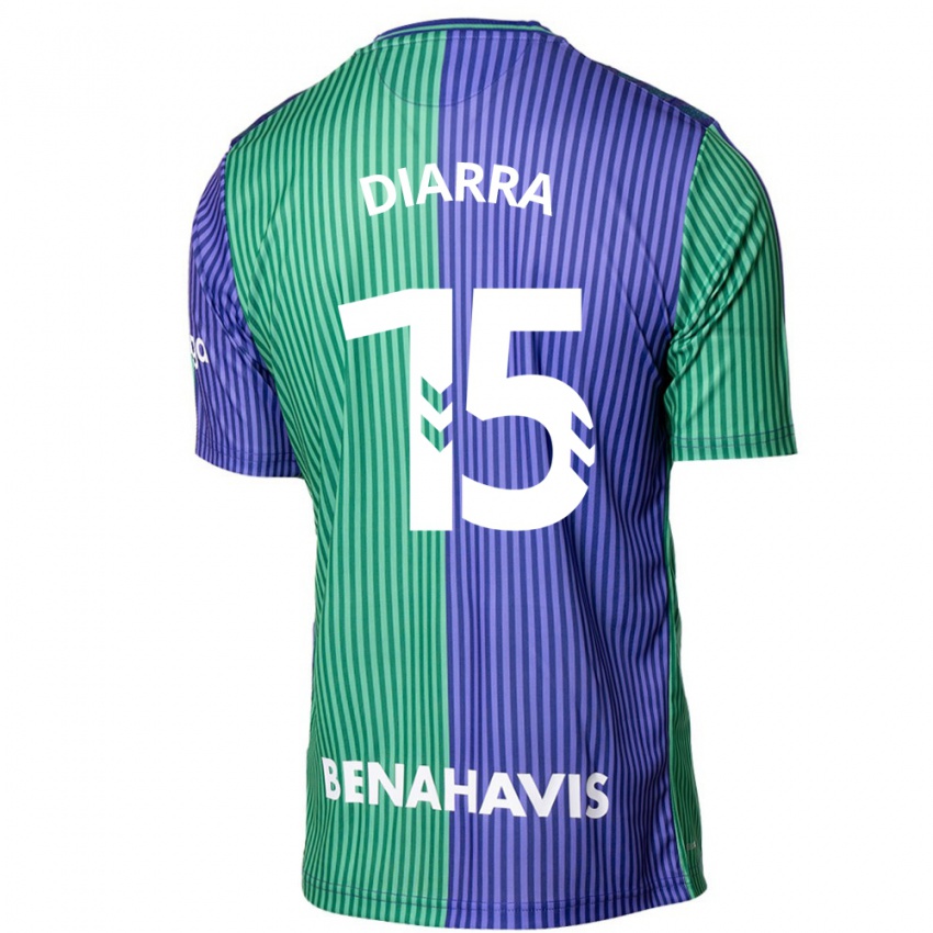 Hombre Camiseta Moussa Diarra #15 Verde Azul 2ª Equipación 2023/24 La Camisa Chile