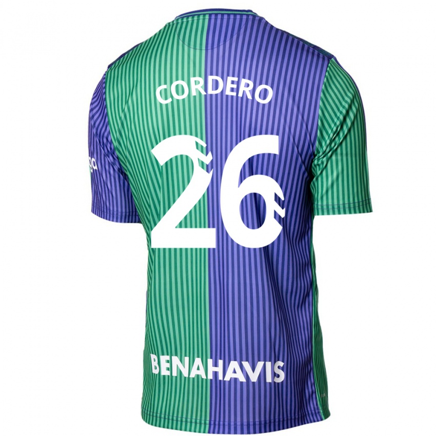 Hombre Camiseta Antonio Cordero #26 Verde Azul 2ª Equipación 2023/24 La Camisa Chile