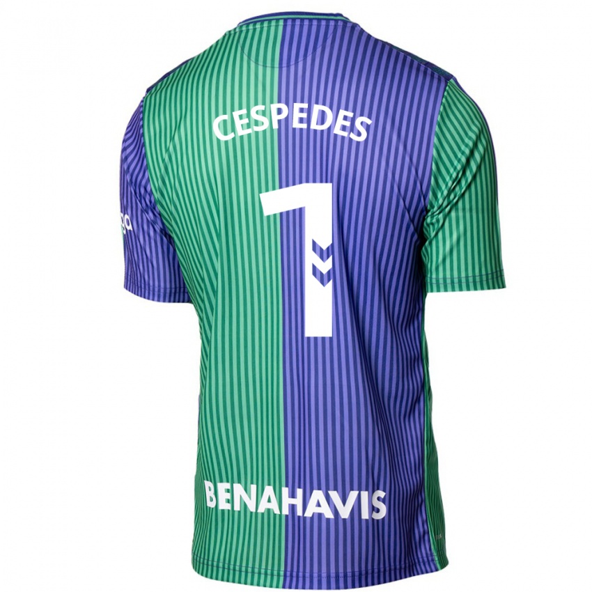 Hombre Camiseta Andrés Céspedes #1 Verde Azul 2ª Equipación 2023/24 La Camisa Chile