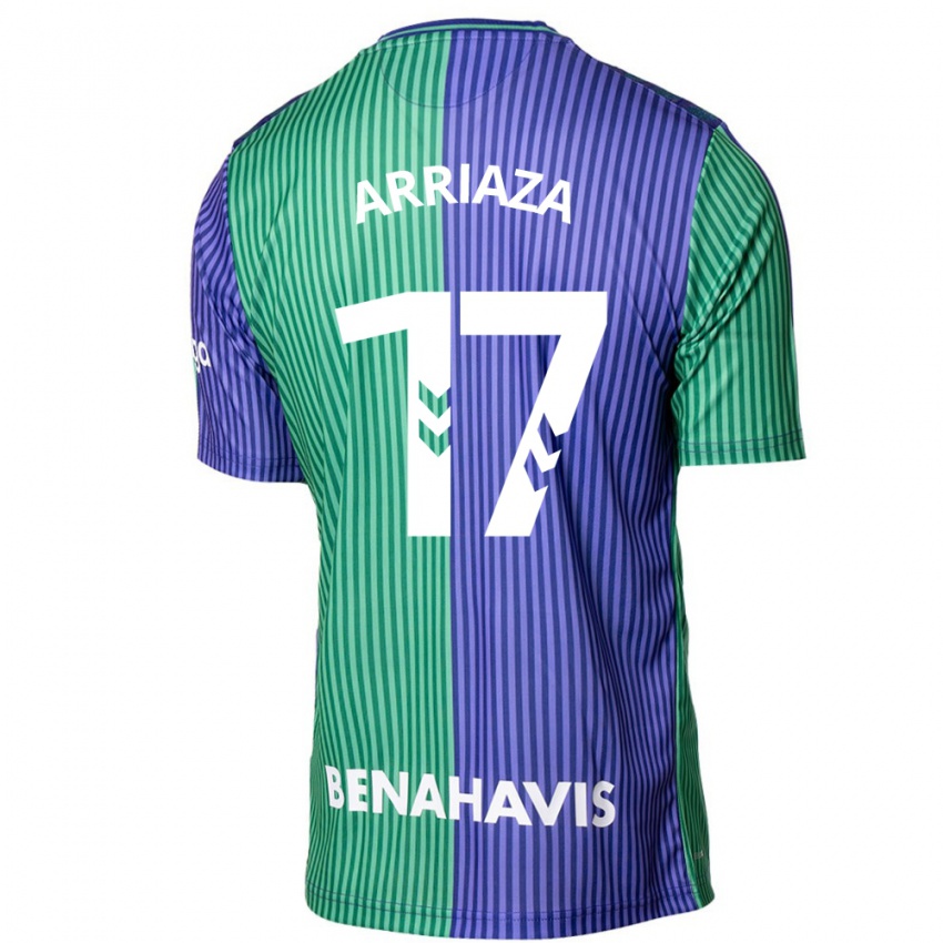 Hombre Camiseta Pablo Arriaza #17 Verde Azul 2ª Equipación 2023/24 La Camisa Chile