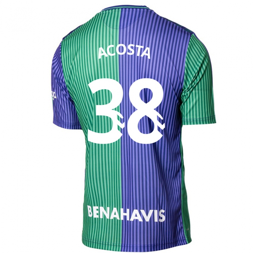 Hombre Camiseta Judith Acosta #38 Verde Azul 2ª Equipación 2023/24 La Camisa Chile