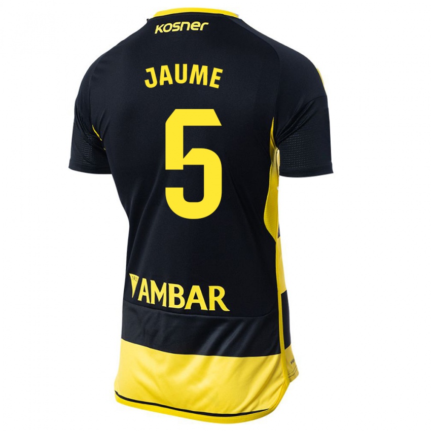 Hombre Camiseta Jaume Grau #5 Negro Amarillo 2ª Equipación 2023/24 La Camisa Chile