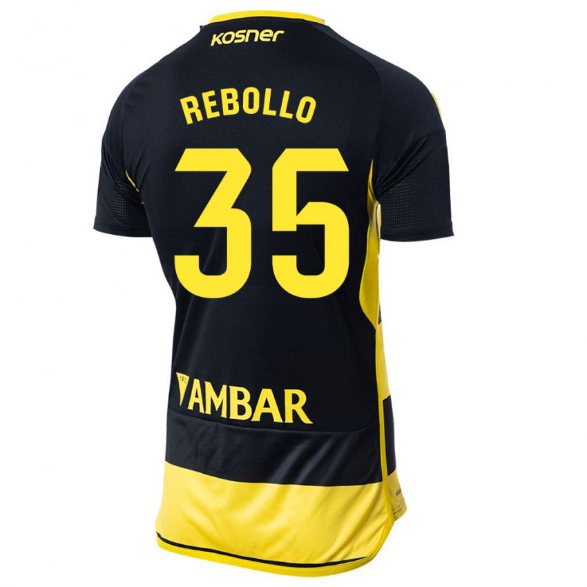 Hombre Camiseta Dani Rebollo #35 Negro Amarillo 2ª Equipación 2023/24 La Camisa Chile