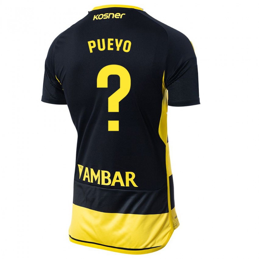Hombre Camiseta Alejandro Monserrate Pueyo #0 Negro Amarillo 2ª Equipación 2023/24 La Camisa Chile