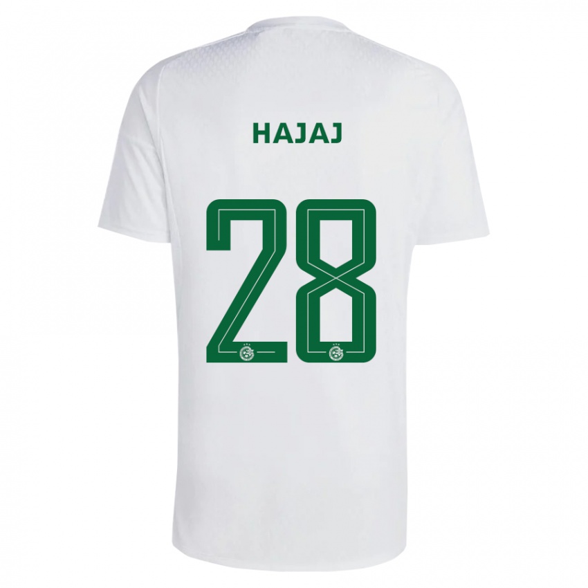Hombre Camiseta Ilay Hajaj #28 Verde Azul 2ª Equipación 2023/24 La Camisa Chile