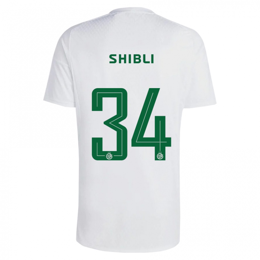 Hombre Camiseta Hamza Shibli #34 Verde Azul 2ª Equipación 2023/24 La Camisa Chile