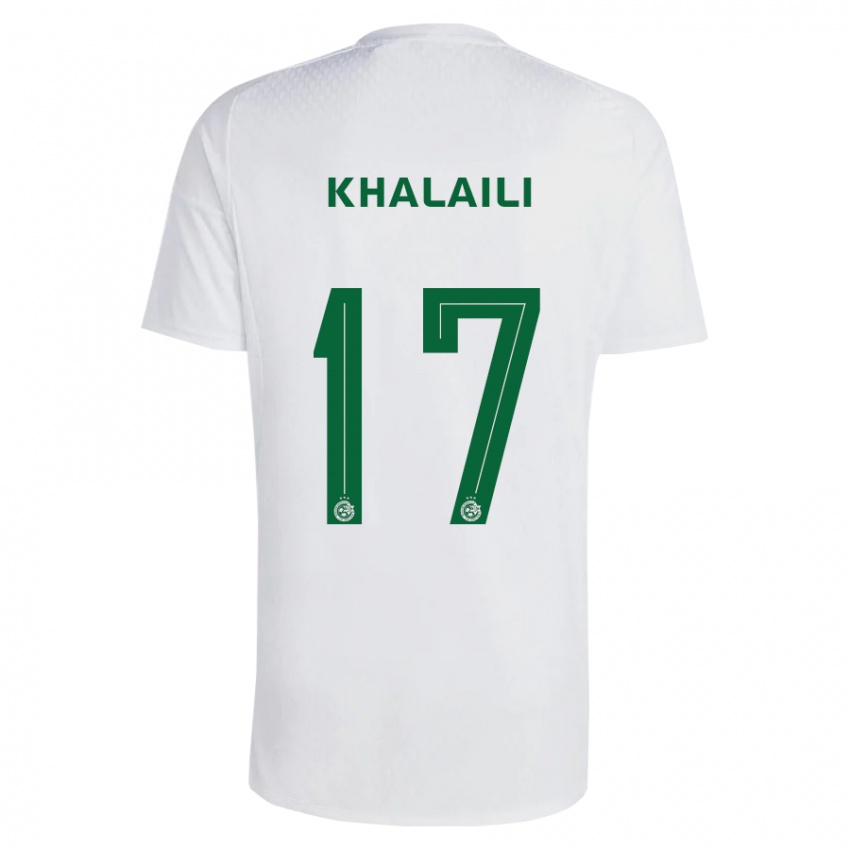 Hombre Camiseta Iyad Khalaili #17 Verde Azul 2ª Equipación 2023/24 La Camisa Chile