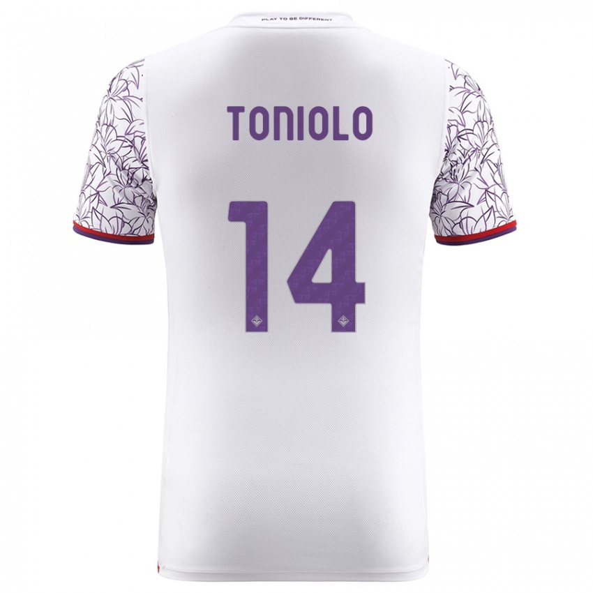 Hombre Camiseta Martina Toniolo #14 Blanco 2ª Equipación 2023/24 La Camisa Chile