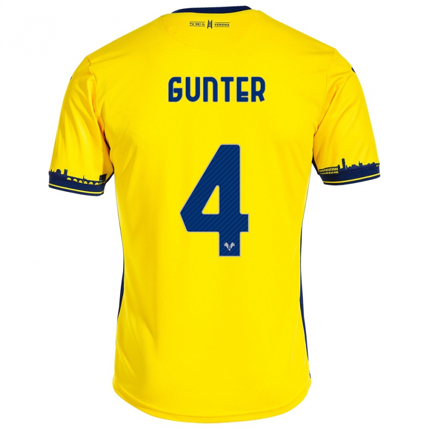 Hombre Camiseta Koray Günter #4 Amarillo 2ª Equipación 2023/24 La Camisa Chile