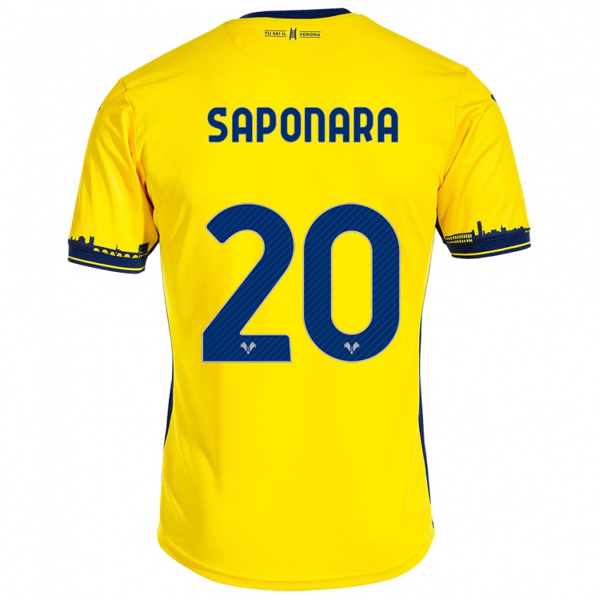 Hombre Camiseta Riccardo Saponara #20 Amarillo 2ª Equipación 2023/24 La Camisa Chile
