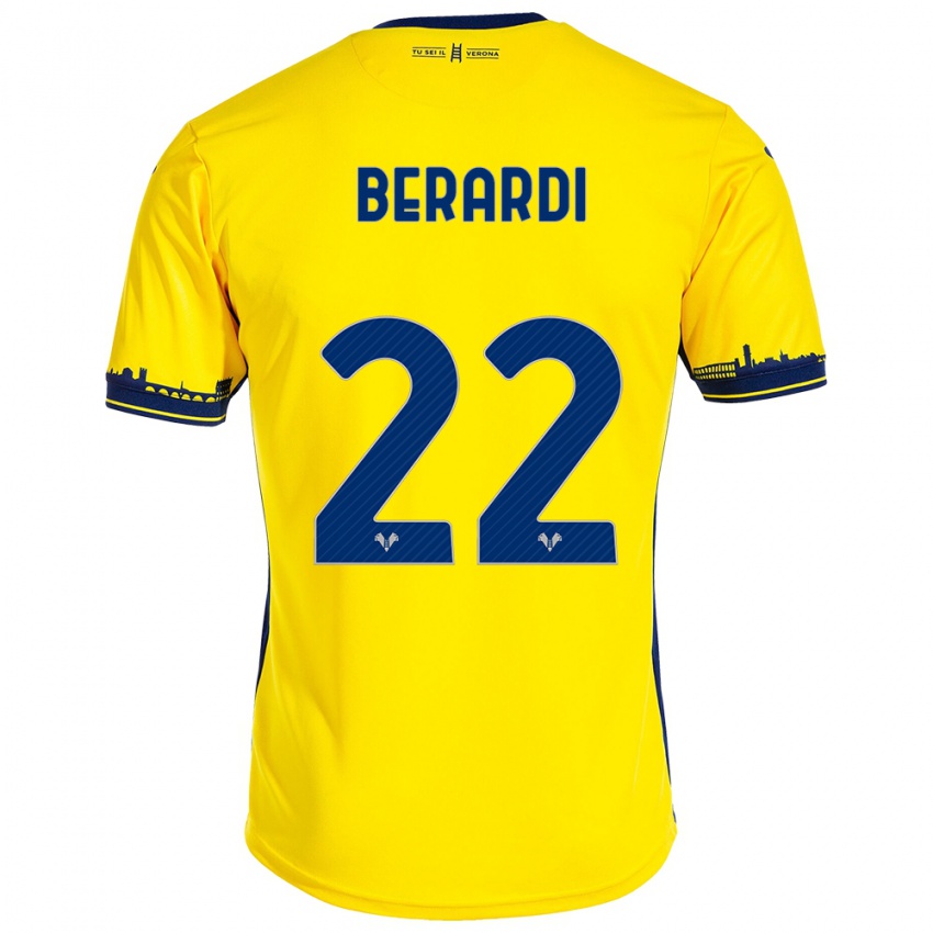 Hombre Camiseta Alessandro Berardi #22 Amarillo 2ª Equipación 2023/24 La Camisa Chile