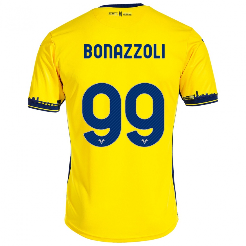 Hombre Camiseta Federico Bonazzoli #99 Amarillo 2ª Equipación 2023/24 La Camisa Chile