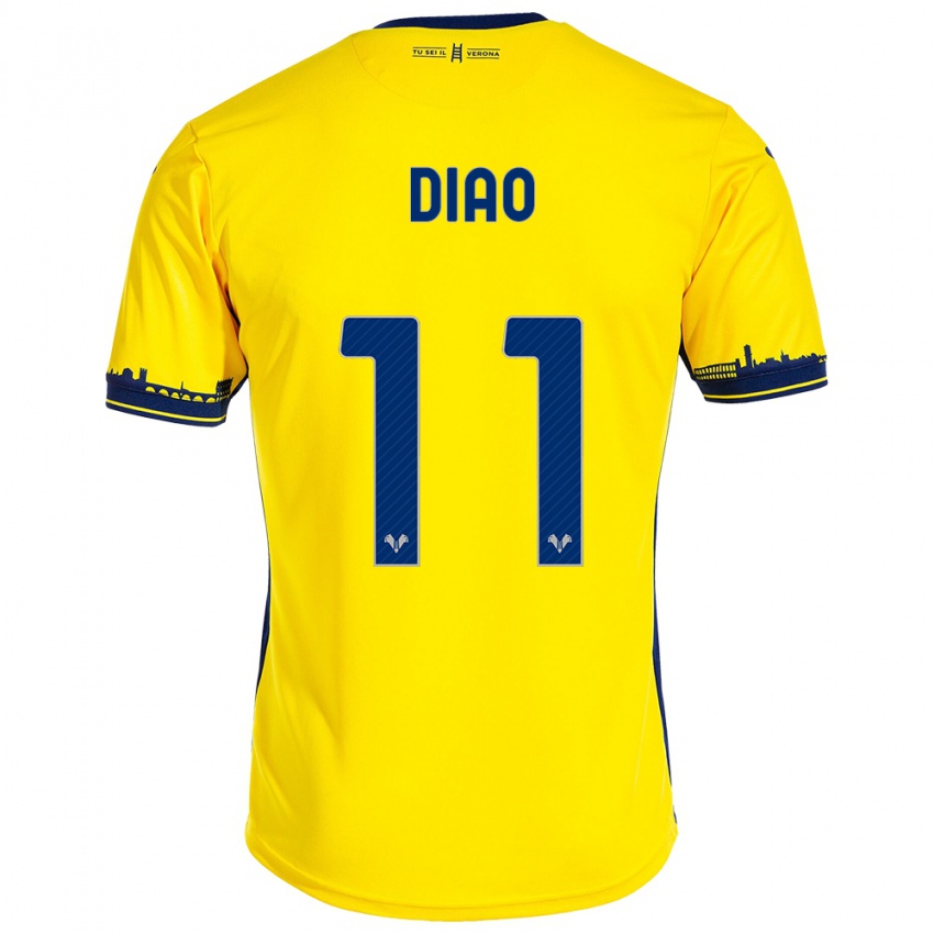 Hombre Camiseta Siren Diao #11 Amarillo 2ª Equipación 2023/24 La Camisa Chile