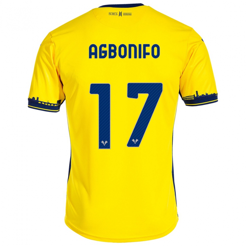 Hombre Camiseta Richi Agbonifo #17 Amarillo 2ª Equipación 2023/24 La Camisa Chile