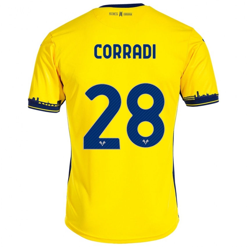 Hombre Camiseta Christian Corradi #28 Amarillo 2ª Equipación 2023/24 La Camisa Chile