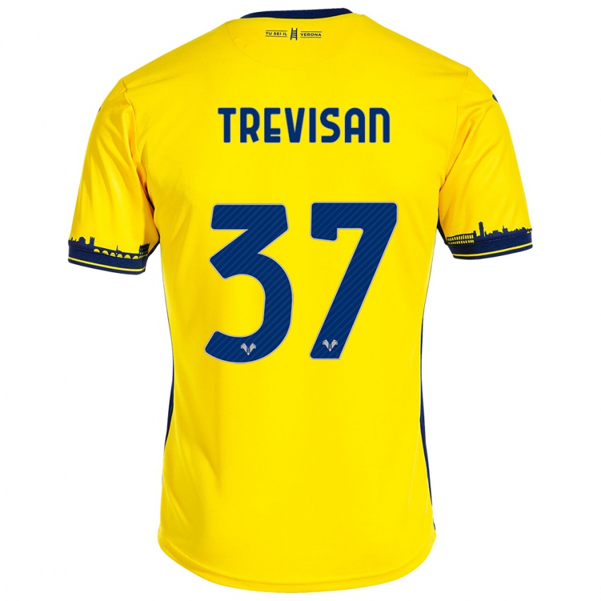 Hombre Camiseta Michael Trevisan #37 Amarillo 2ª Equipación 2023/24 La Camisa Chile