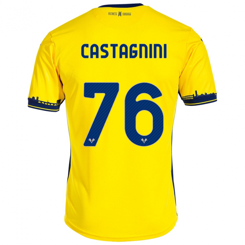 Hombre Camiseta Mirko Castagnini #76 Amarillo 2ª Equipación 2023/24 La Camisa Chile