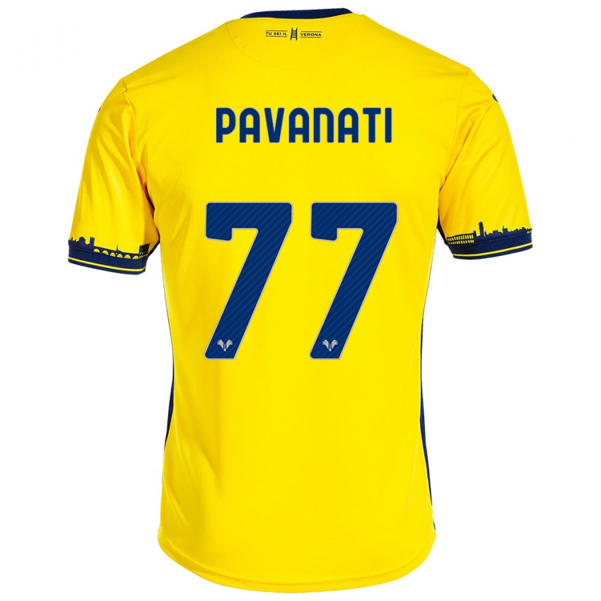 Hombre Camiseta Alessandro Pavanati #77 Amarillo 2ª Equipación 2023/24 La Camisa Chile